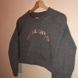 SUNDAY BEST “REBELLIOUS” 3/4 Sleeve Crop Sweater